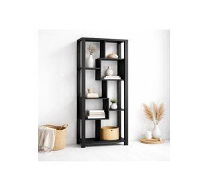 Estantería Prisma Noir Librero Geométrico Moderno 39x80x180 - Negro