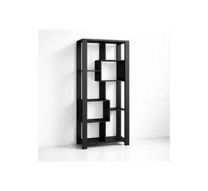 Estantería Prisma Noir Librero Geométrico Moderno 39x80x180 - Negro