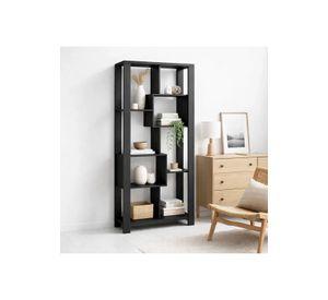 Estantería Prisma Noir Librero Geométrico Moderno 39x80x180 - Negro