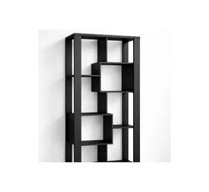 Estantería Prisma Noir Librero Geométrico Moderno 39x80x180 - Negro