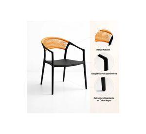 Silla Minimalista Ratán Respaldo Curvo Verona
