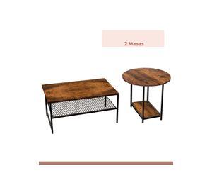 Set de Mesas de Centro Industrial en MDF - Diseño Dúo Modular