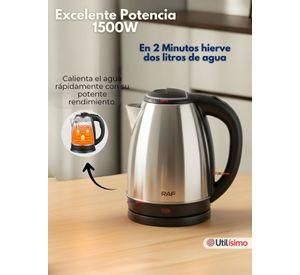 Hervidor Tetera Eléctrico Acero Inoxidable Capacidad 2 Litros Potencia 1500W