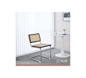 Comedor Mesa redonda de vidrio Cross 120cm + 5 Sillas Breuer madera - Negras