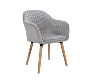 Silla Poltrona Sitial Terciopelo Murano - Gris