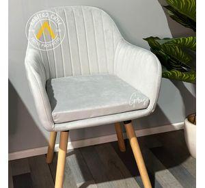 Silla Poltrona Sitial Terciopelo Murano - Gris