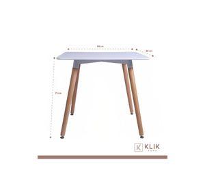 Comedor Mesa Eames Cuadrada Blanca + 4 Sillas Windsor Blanca