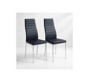 Pack de 2 Sillas Acolchadas Dining Liana con patas cromadas - Negras