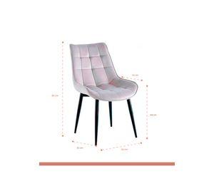 Comedor Mesa Eames 80cm redonda vidrio + 4 Silla Macron Terciopelo - Gris