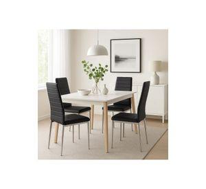 Pack de 2 Sillas Acolchadas Dining Liana con patas cromadas - Negras