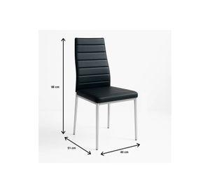 Pack de 2 Sillas Acolchadas Dining Liana con patas cromadas - Negras
