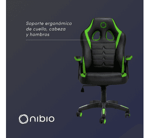 Silla Gamer Nibio Neon Reclinable Cuero PU Verde