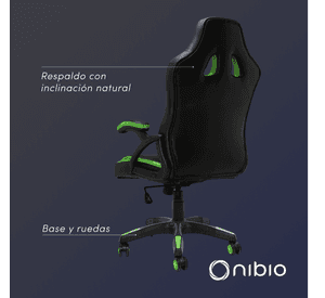 Silla Gamer Nibio Neon Reclinable Cuero PU Verde