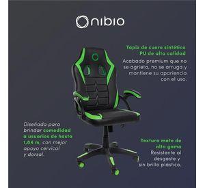 Silla Gamer Nibio Neon Reclinable Cuero PU Verde