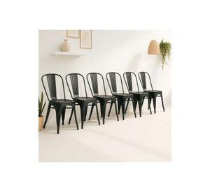 Pack de 6 Sillas Tolix - Negras