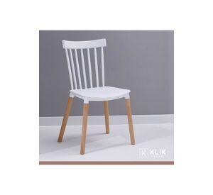 Comedor Mesa Redonda blanca 80cm + 4 sillas Windsor blanca