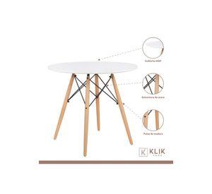 Comedor Mesa Redonda blanca 80cm + 4 sillas Windsor blanca