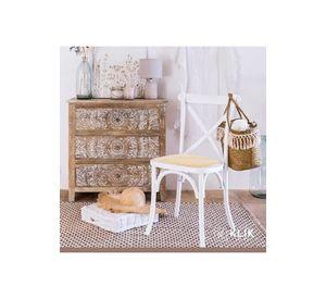 Pack de 4 Sillas Crossback Madera Rattan - Blancas