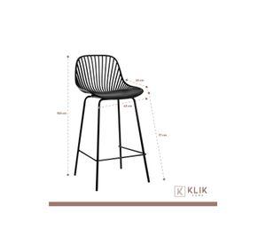 Pack de 4 Taburetes Piso Bar Tropea Alto - Negro