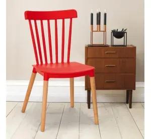PACK 6 SILLAS WINDSOR DE POLIPROPILENO PARA COMEDOR CON PATAS DE MADERA