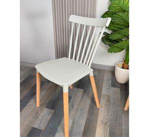 PACK 6 SILLAS WINDSOR DE POLIPROPILENO PARA COMEDOR CON PATAS DE MADERA