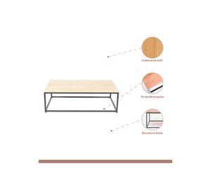 Mesa de centro rectangular 110x60 - Madera Clara