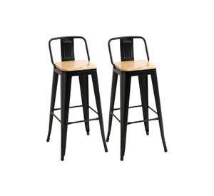 PACK 2 TABURETES O PISOS TOLIX CON ASIENTO DE MADERA 66CM