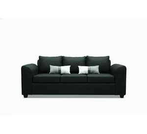 sofa  3 cuerpos negro fancy hogar