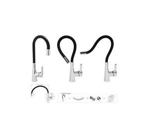LLAVE MONOMANDO TAUMM LAVAPLATO CUELLO FLEXIBLE NEGRO