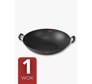 Wok Chino de Acero Inoxidable Antiadherente 34cm Negro