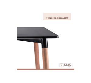 Comedor cuadrado negro 80cm - 4 Sillas tulip negras