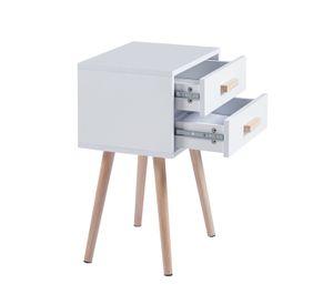 VELADOR MINIMALISTA EAMES TWIN BLANCO DOBLE CAJON - MESA DE NOCHE