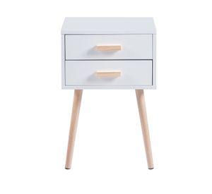 VELADOR MINIMALISTA EAMES TWIN BLANCO DOBLE CAJON - MESA DE NOCHE