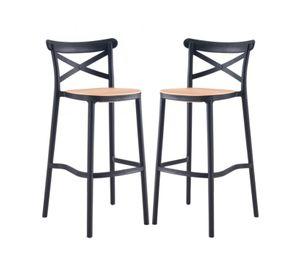 PACK 2 TABURETE PISO SENA 75CM POLIPROPILENO ASIENTO RESISTENTE