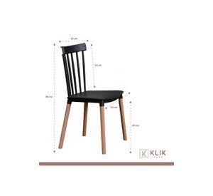 Comedor Mesa Redonda Negra 80cm + 4 Sillas Windsor Negras