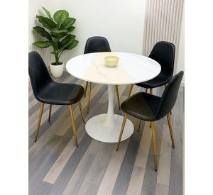 COMEDOR 4 PUESTOS SILLAS MAGUZA MURCIA SIMIL MARMOL BLANCO