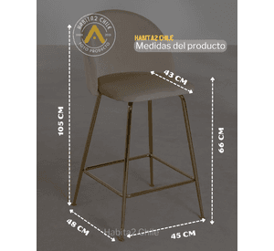 PISOS TABURETES DE BAR 66 CM DELUXE GOLD SILLA TAPIZ TERCIOPELO - 2 UNIDADES