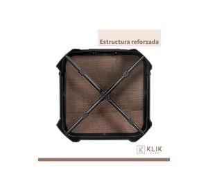 Pack de 4 Taburetes Tolix Con Asiento De Madera Oscura Walnut - Negros