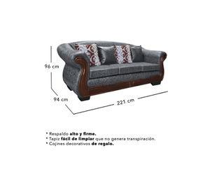 Sofá Con Resorte Estructural 4 Personas Búfalo Envejecido X