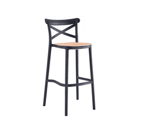 TABURETE DE EXTERIOR O INTERIOR SENA 65CM CON RESPALDO Y APOYA PIES