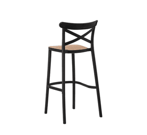 TABURETE DE EXTERIOR O INTERIOR SENA 65CM CON RESPALDO Y APOYA PIES