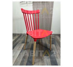 PACK 2 SILLAS WINDSOR DE POLIPROPILENO PARA COMEDOR CON PATAS DE MADERA
