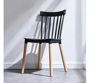 PACK 2 SILLAS WINDSOR DE POLIPROPILENO PARA COMEDOR CON PATAS DE MADERA
