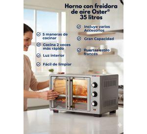 Horno con freidora de aire Oster® 35 litros, puertas francesas, TSSTTV35FDMAFNS