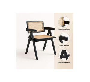Pack de 4 sillas Chandigarh de madera - Negras