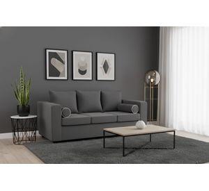 sofa prince 3 cuerpos felpa gris