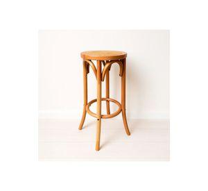 Banco de Diseño Retro en Madera con Asiento Trenzado