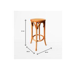 Banco de Diseño Retro en Madera con Asiento Trenzado