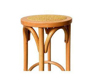 Banco de Diseño Retro en Madera con Asiento Trenzado