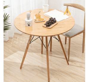 MESA CON PATAS TIPO EAMES 100CM Y CUBIERTA DE MADERA